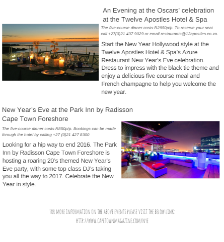 New Year's eve in Cape Town