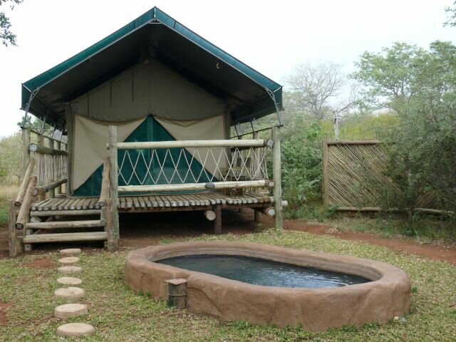 Tent with pool
